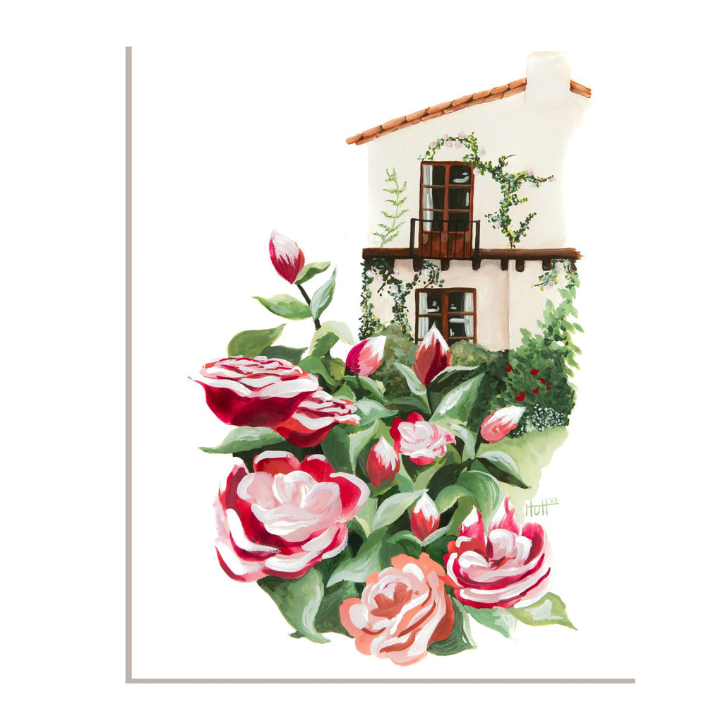Spanish Revival Home Original Painting image 0
