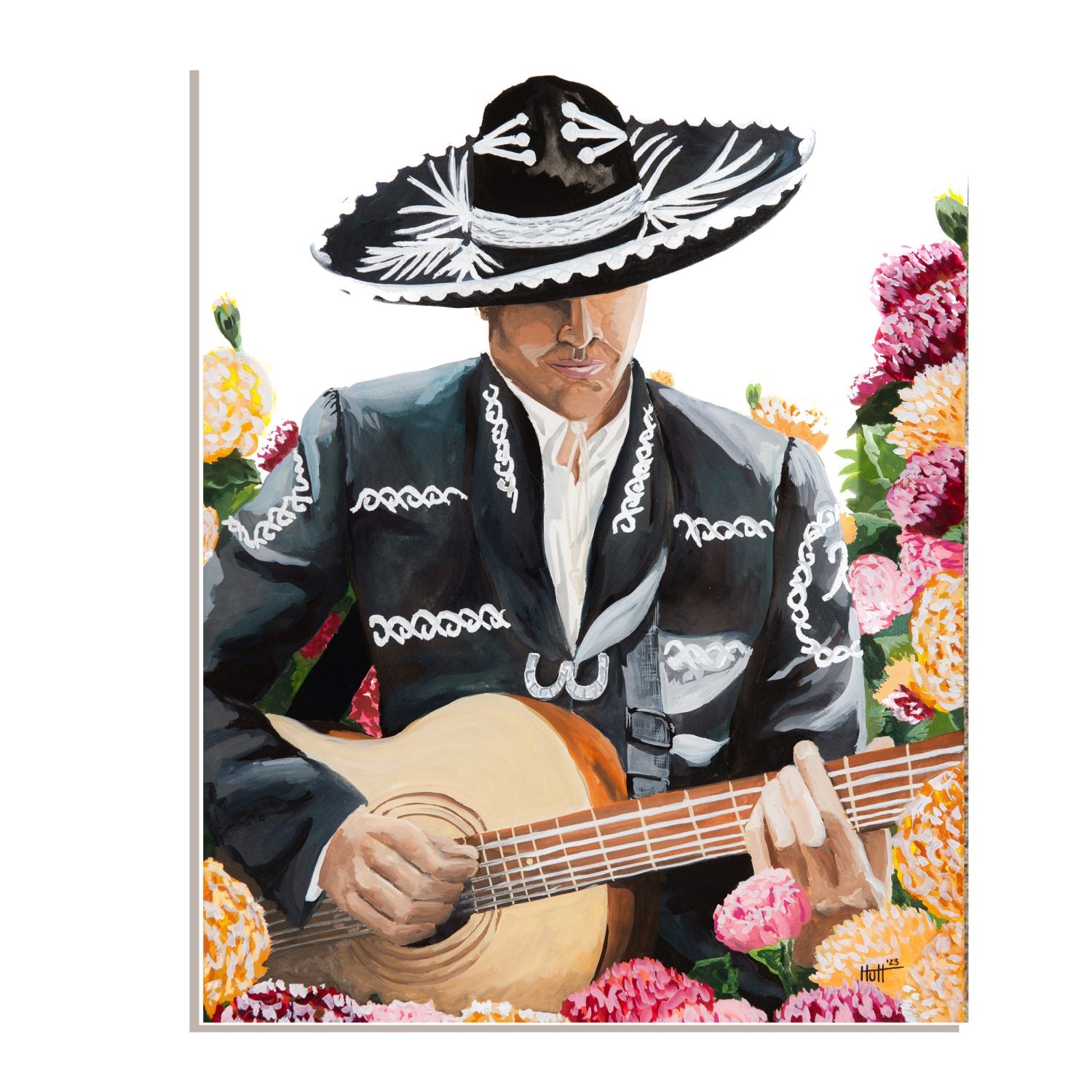 Mariachi in Bloom Original Painting image 0