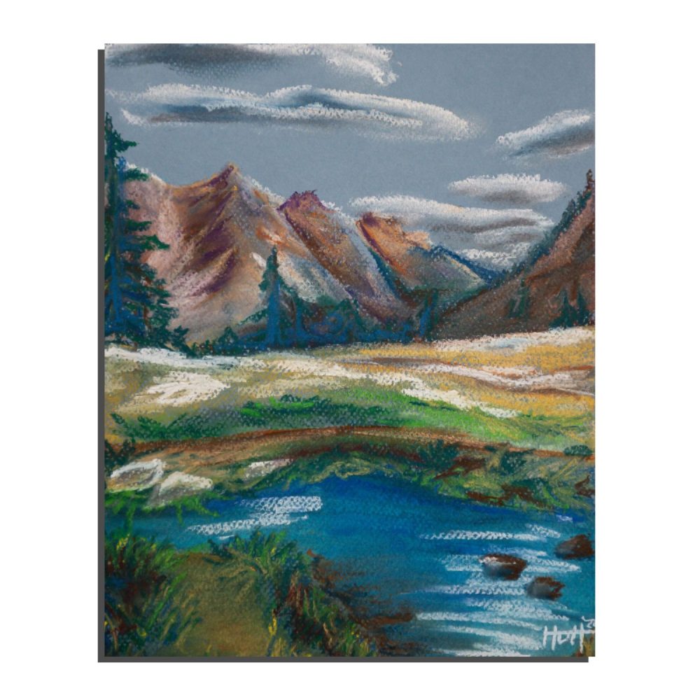 Vail Landscape Pastel Painting Modern Magic Art Print