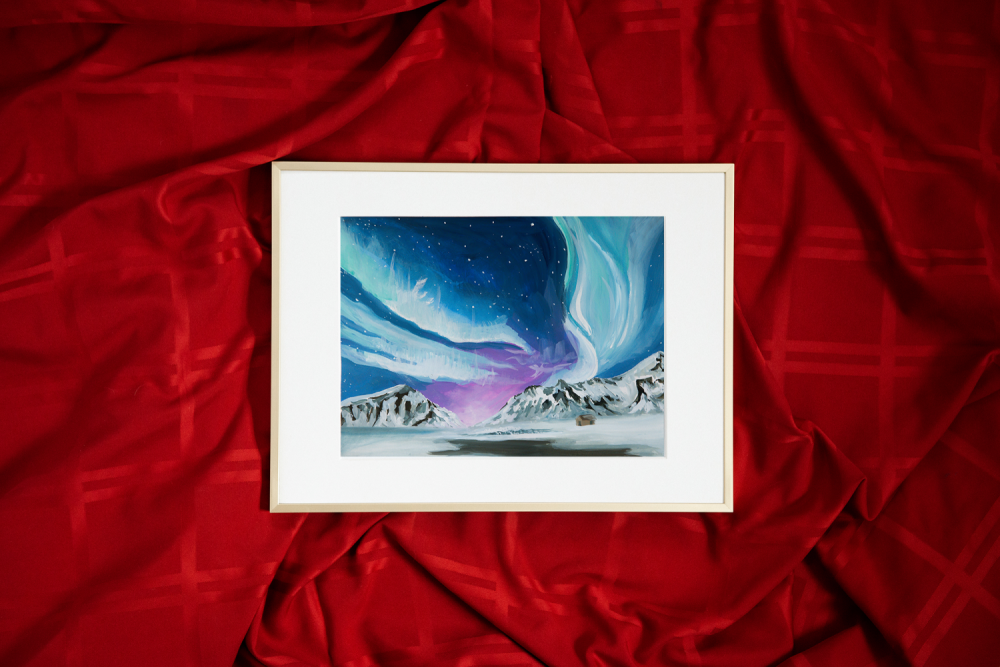 Aurora Borealis Original Gouache painting