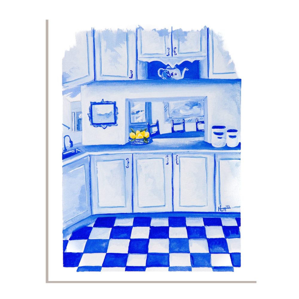 Blue Kitchen Memories Original Painting