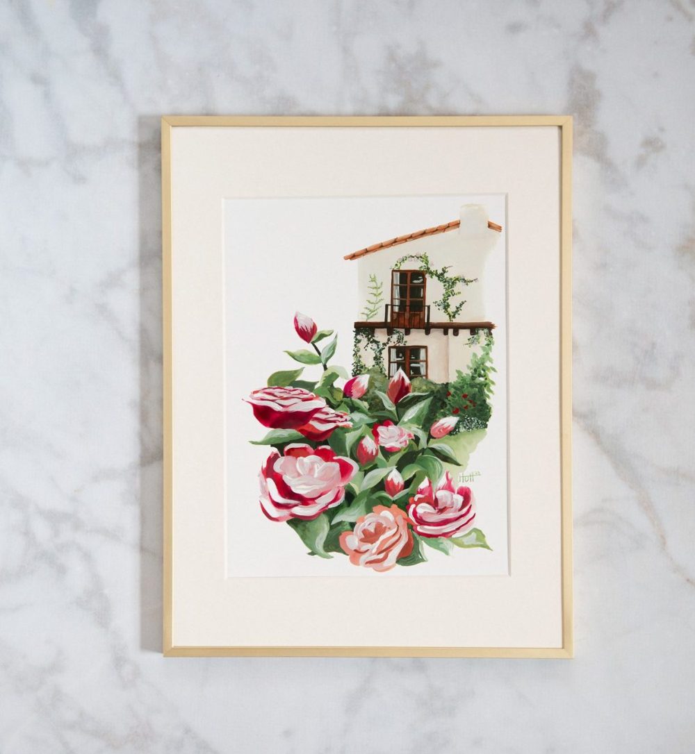 Spanish Revival Home Original Painting - Image 2