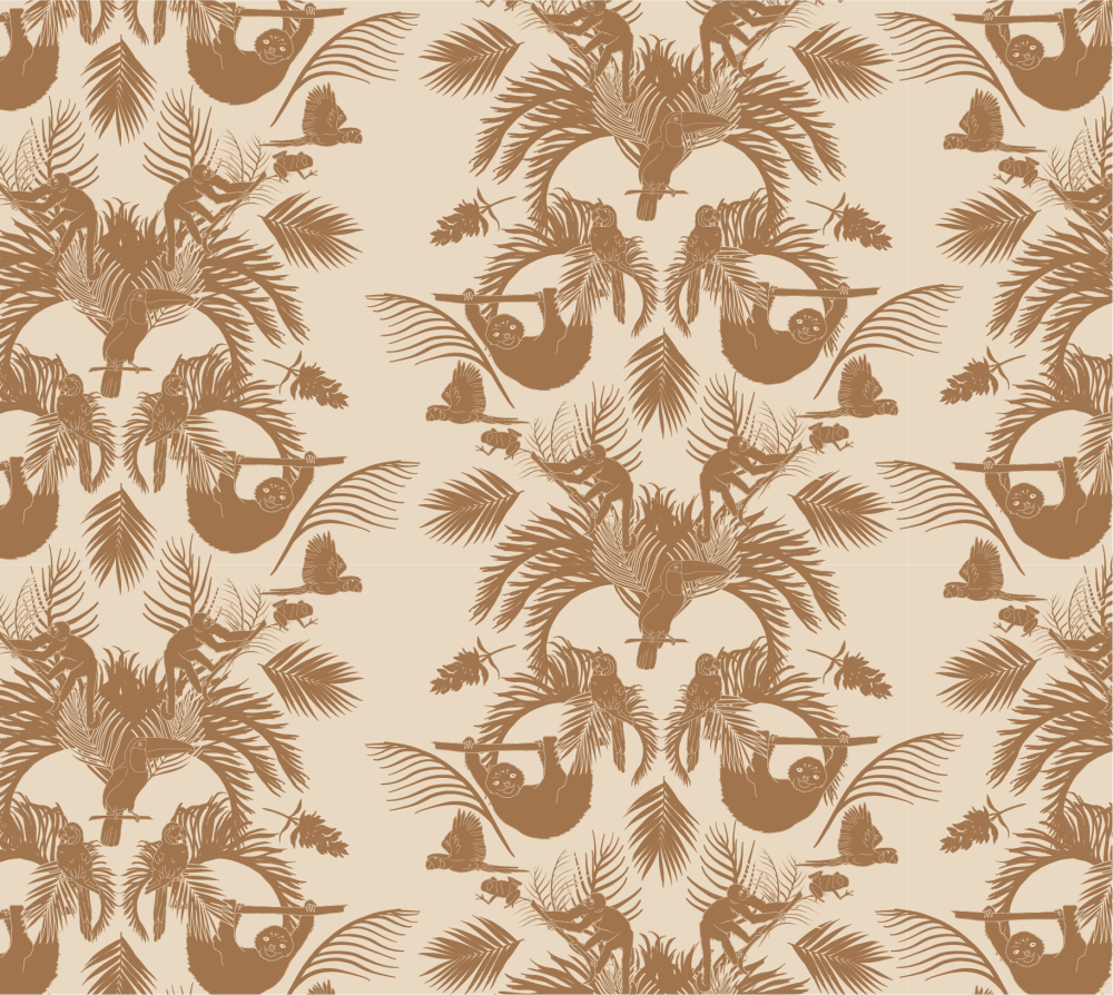 Terracotta tropical silhouette wallpaper from the Pura Vida Collection at Modern Magic