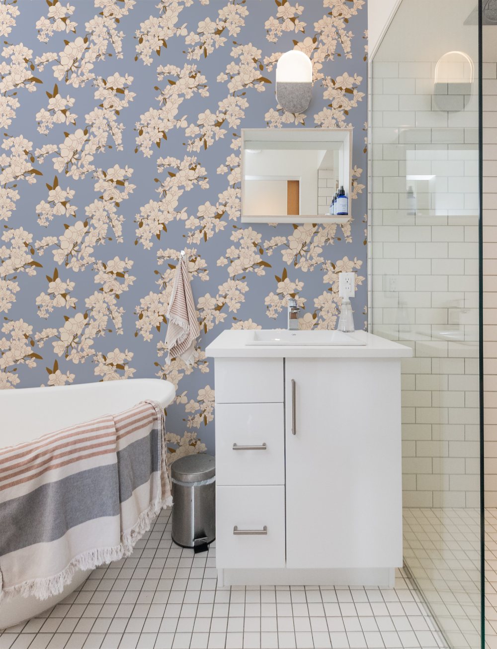 Japanese Orchids in Periwinkle