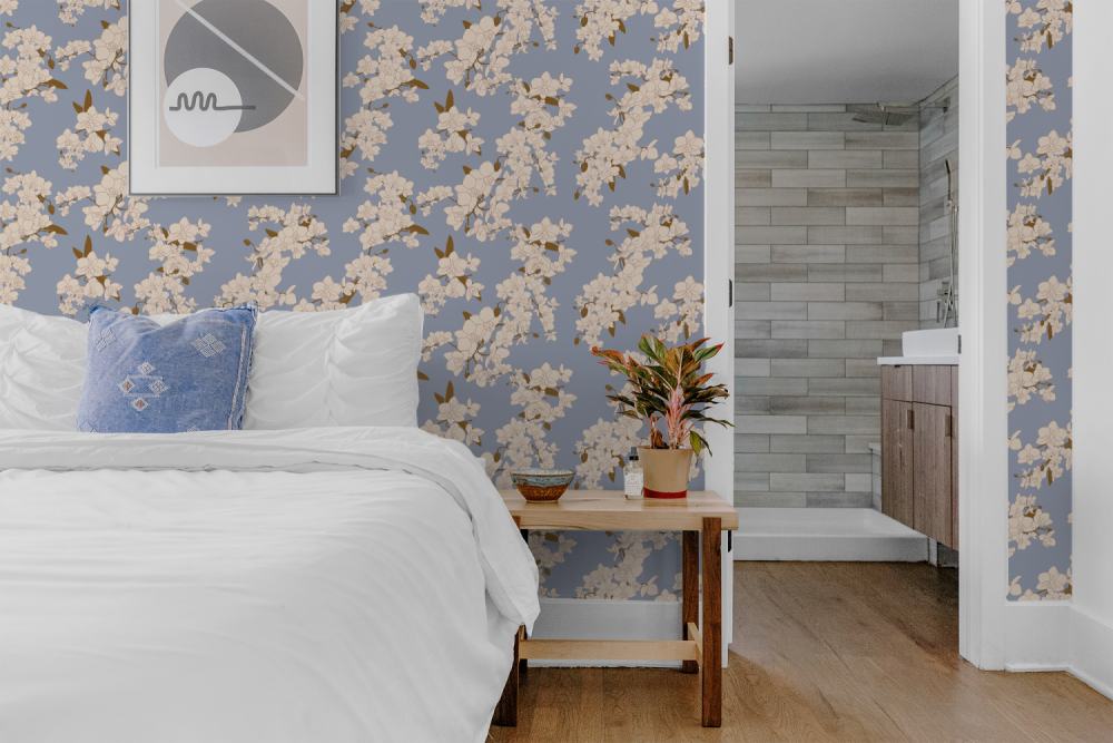 Japanese Orchids in Periwinkle