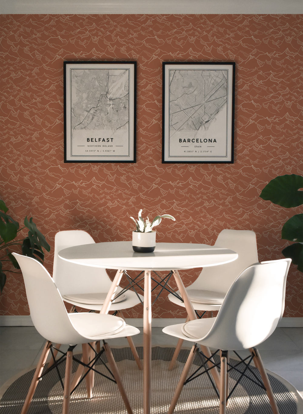 Mountains Majesty in Terracotta wallpaper