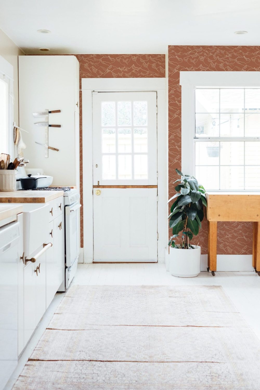 Mountains Majesty in Terracotta wallpaper