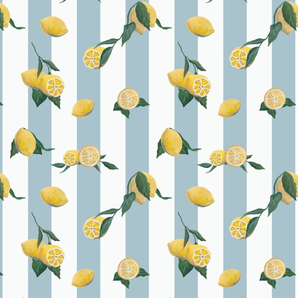Live Gives You Lemons Wallpaper with blue stripes