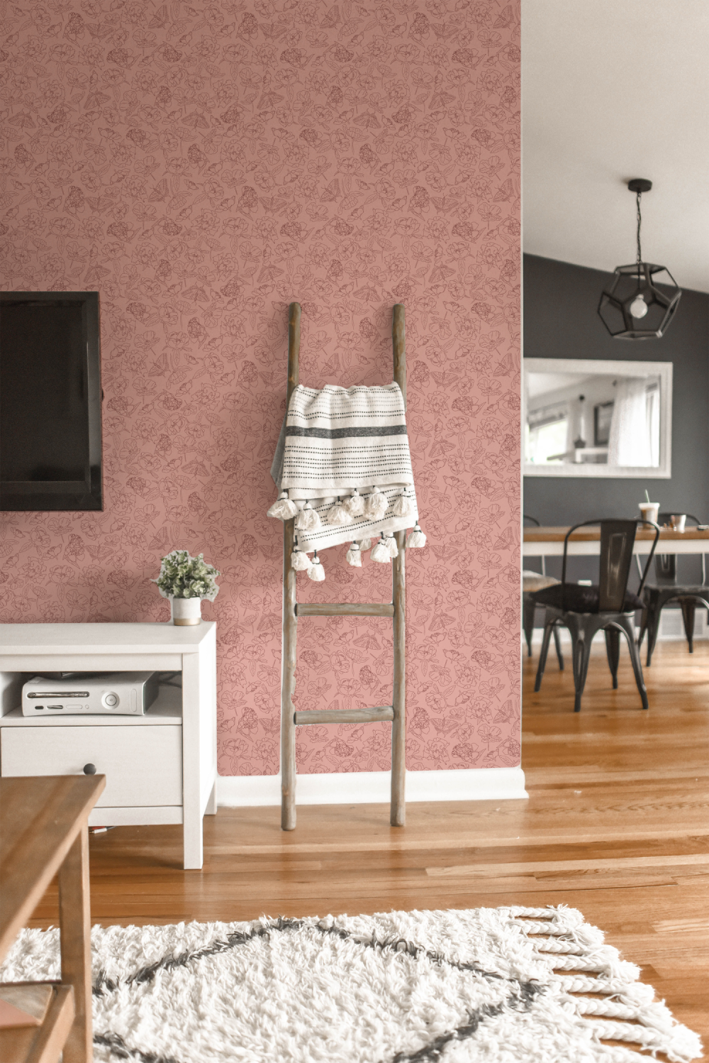 Soft Pink Summer Florals wallpaper