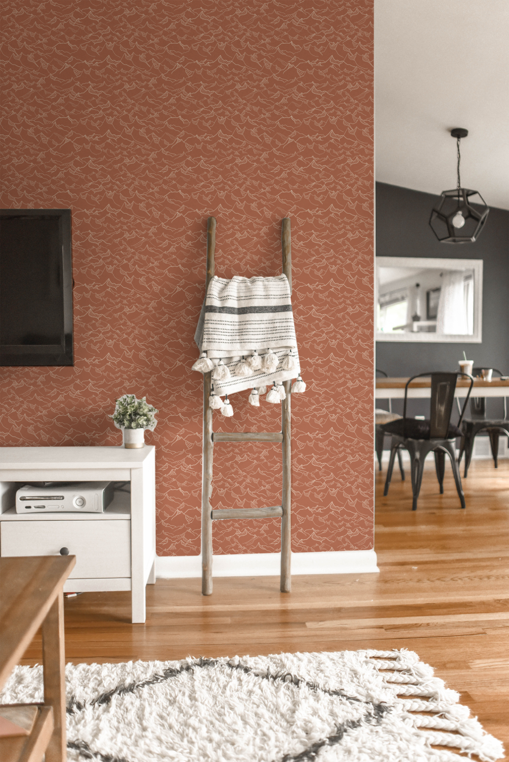 Mountains Majesty in Terracotta wallpaper