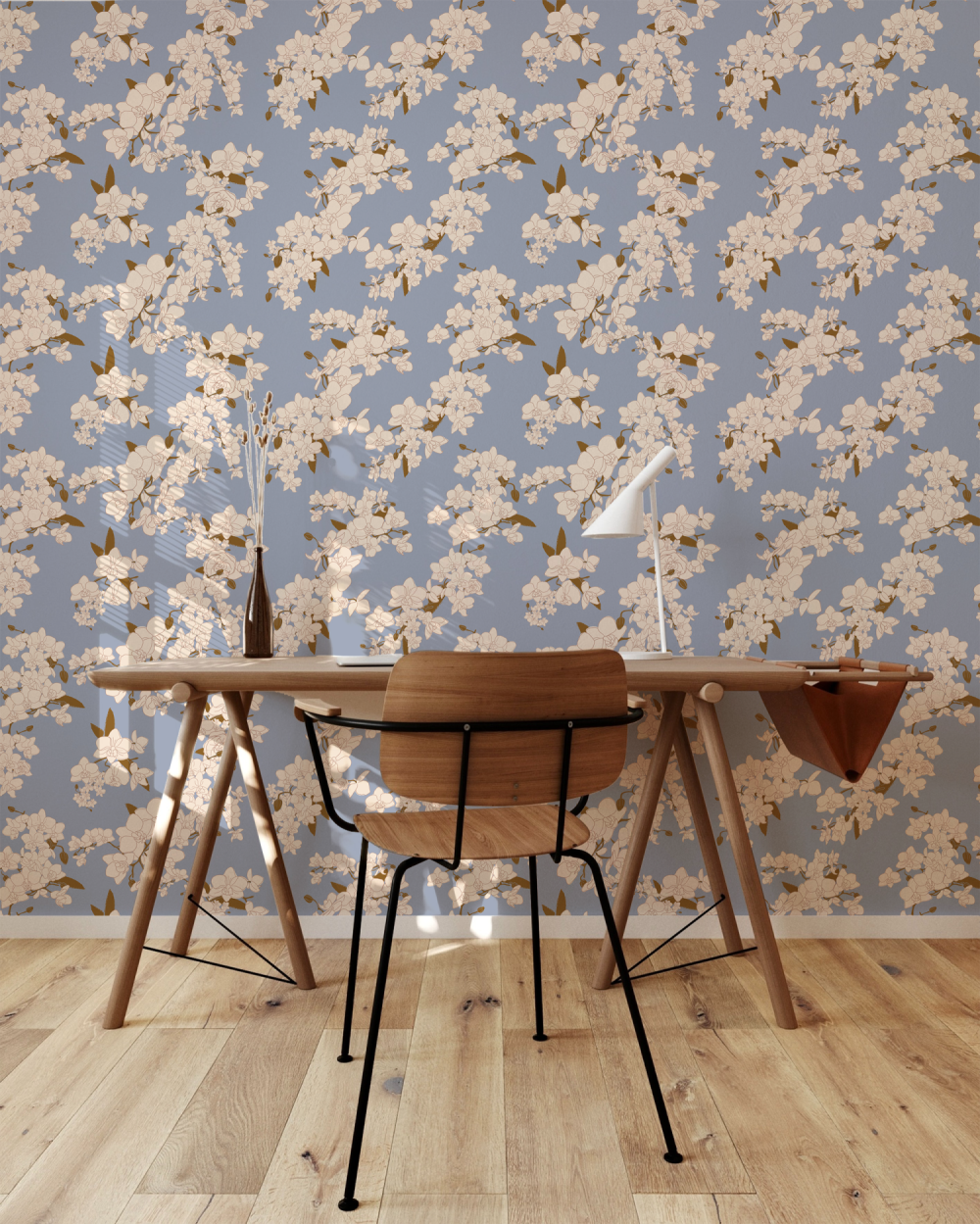 Japanese Orchids in Periwinkle