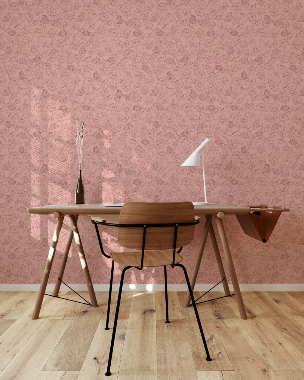 Soft Pink Summer Florals wallpaper