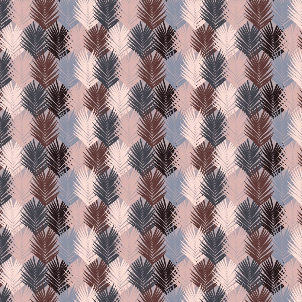 Color Blocked Palm Leaves in Purple + Pink Wallpaper By Modern Magic