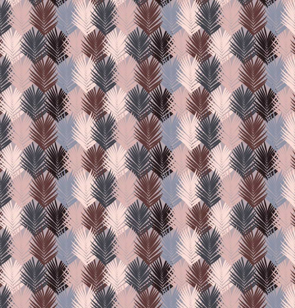 Color Blocked Palm Leaves in Purple + Pink Wallpaper By Modern Magic