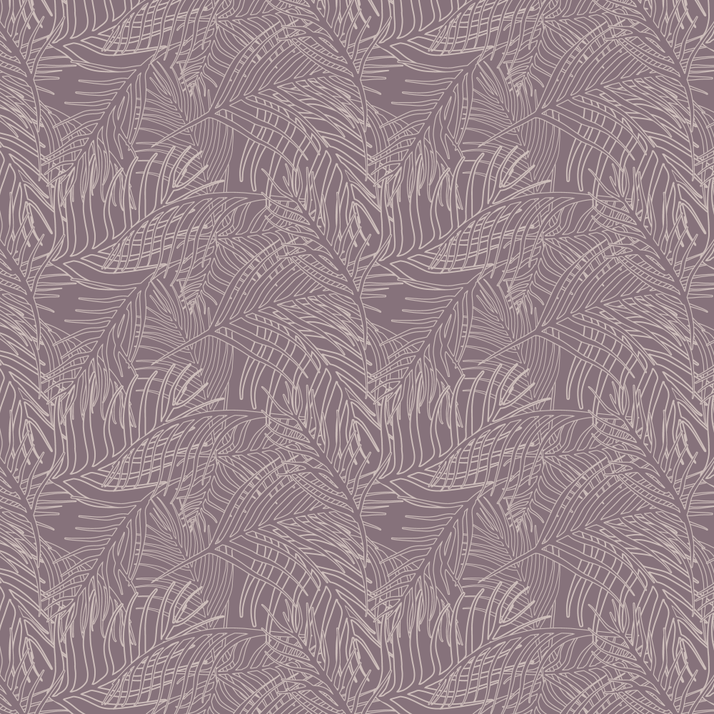 Illustrated Palm Leaves in Purple from the Modern Magic Pura Vida Wallpaper Collection.