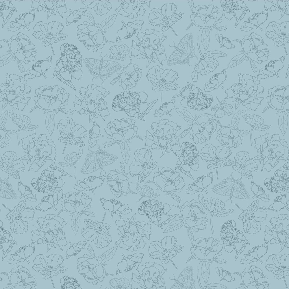 Soft Blue Summer Florals wallpaper