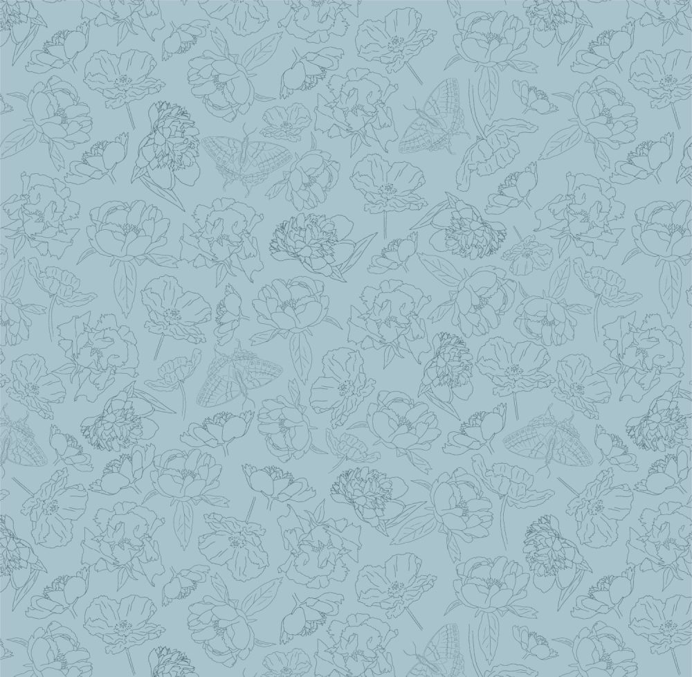Soft Blue Summer Florals wallpaper