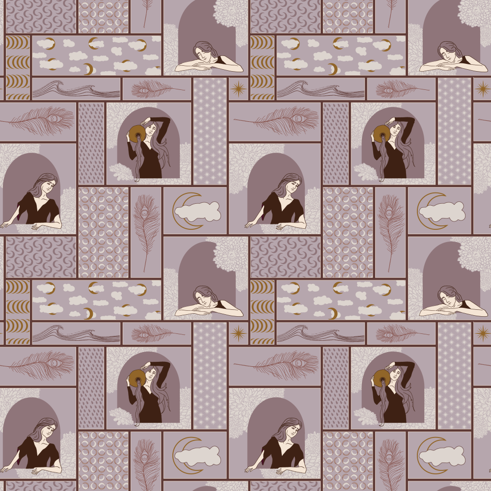 Woman at the Well purple wallpaper