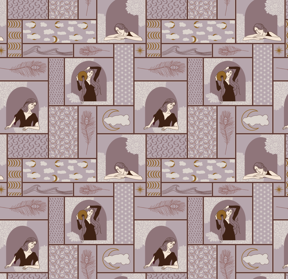 Woman at the Well purple wallpaper