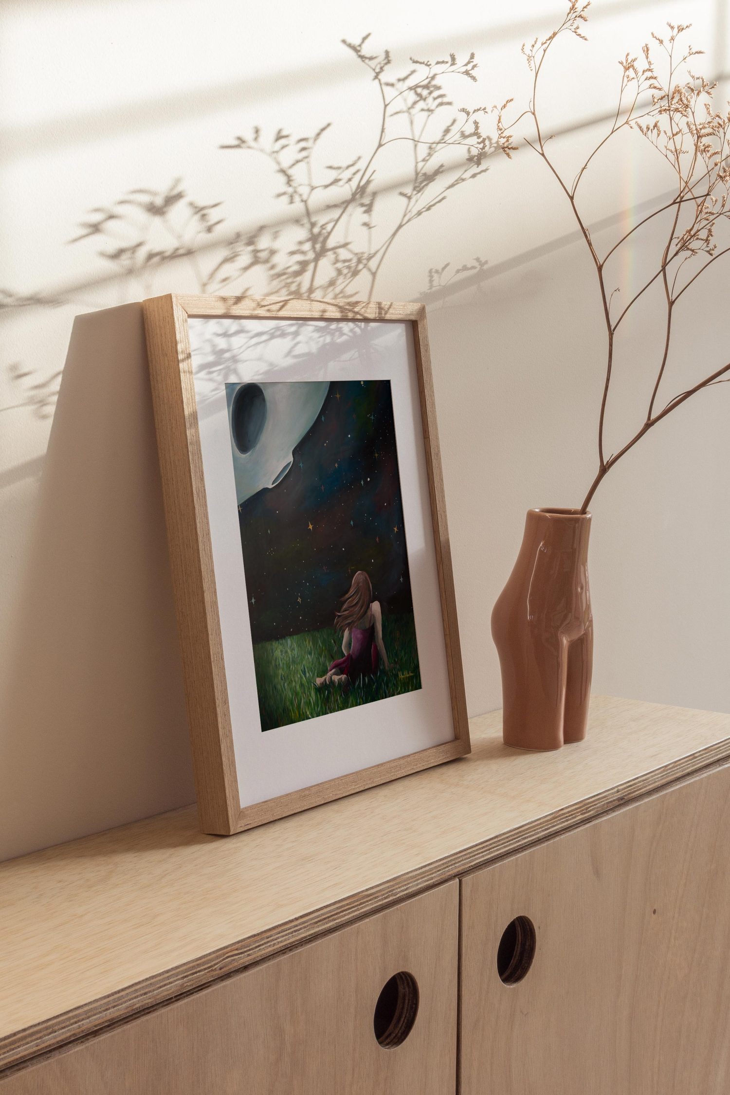 The girl who chased the moon print