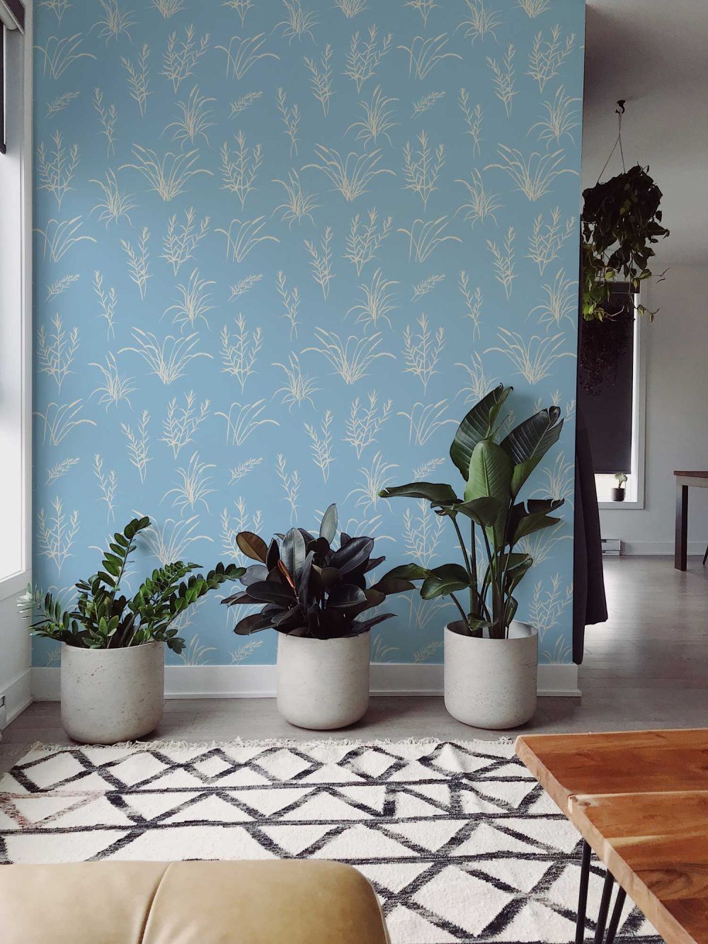 California Grassland wallpaper in blue