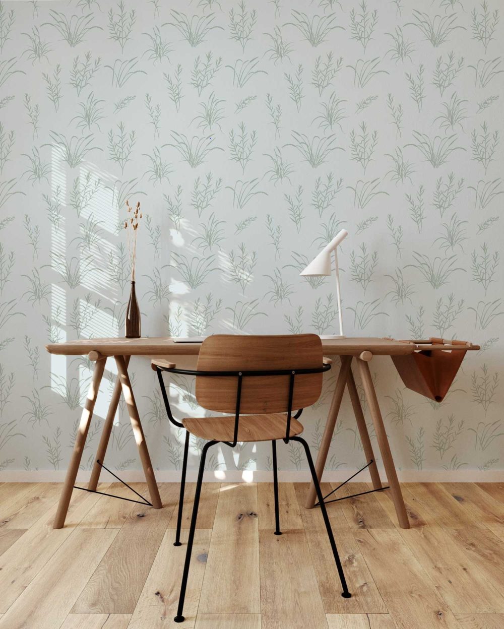 California Grassland wallpaper in sage green