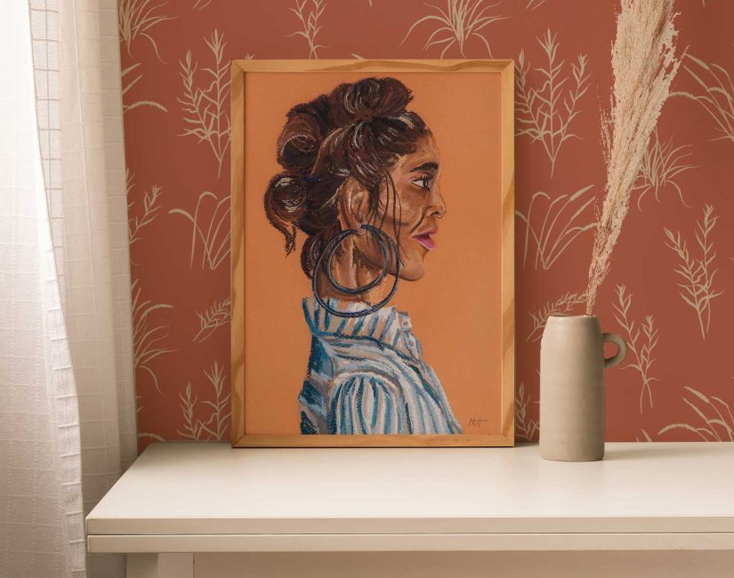 California Grassland wallpaper in terracotta