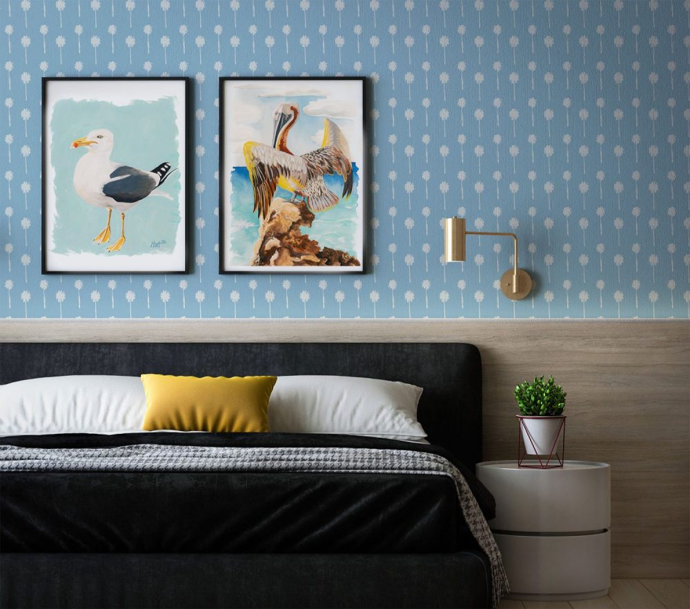California Palm Trees wallpaper in blue