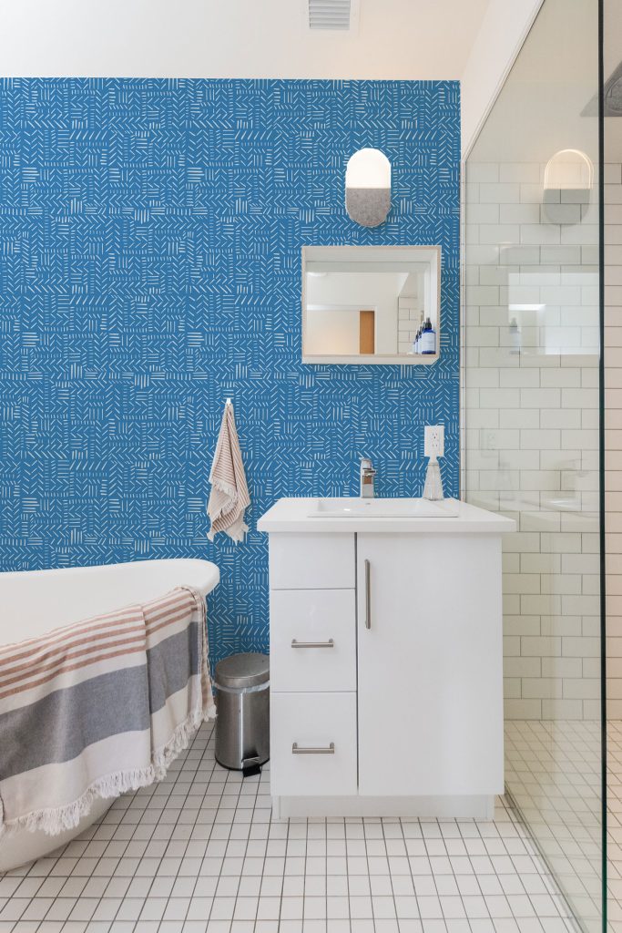 Vibrant Blue Tribal Wallpaper Print