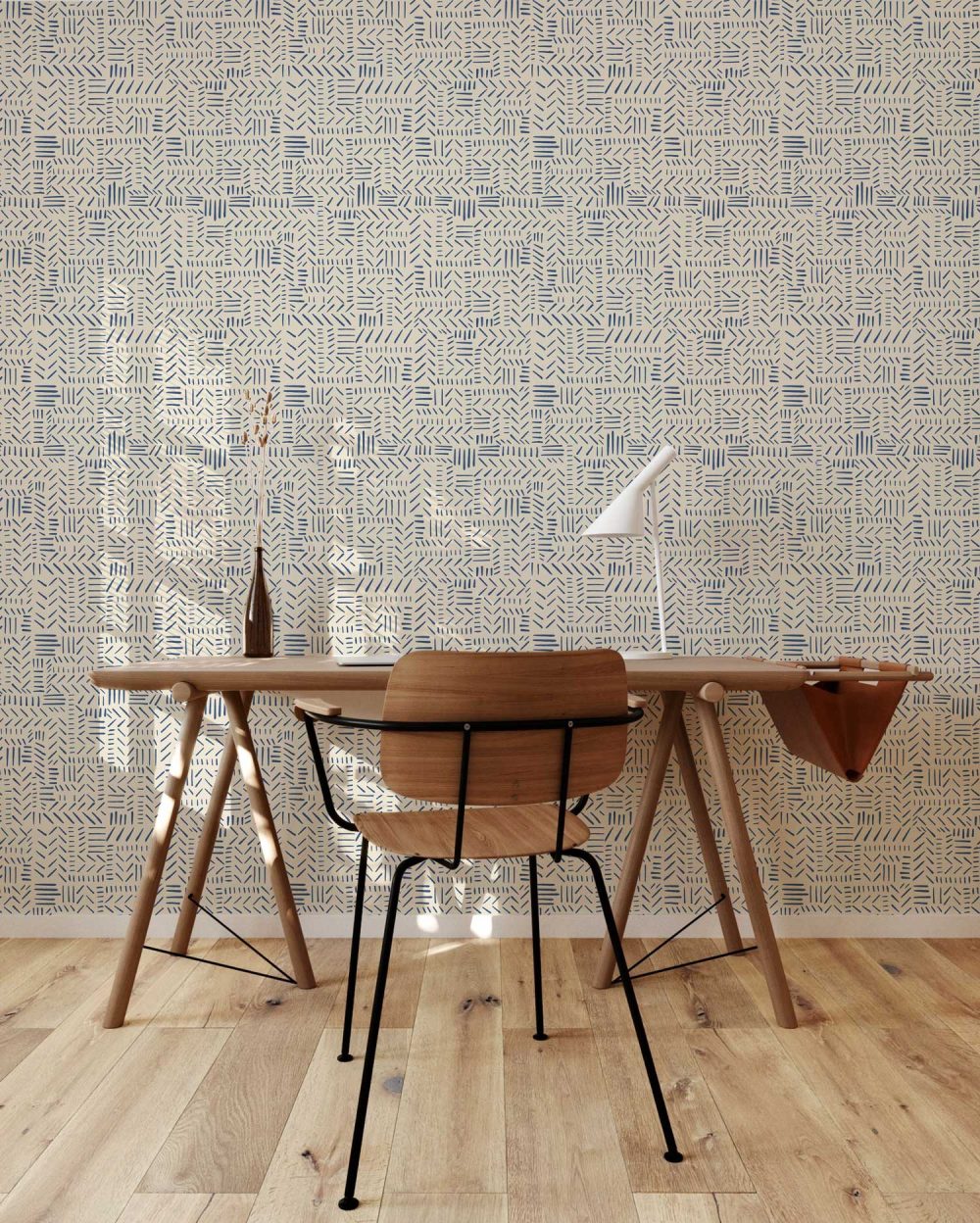 Blue and Sand (tan) Tribal Wallpaper Print