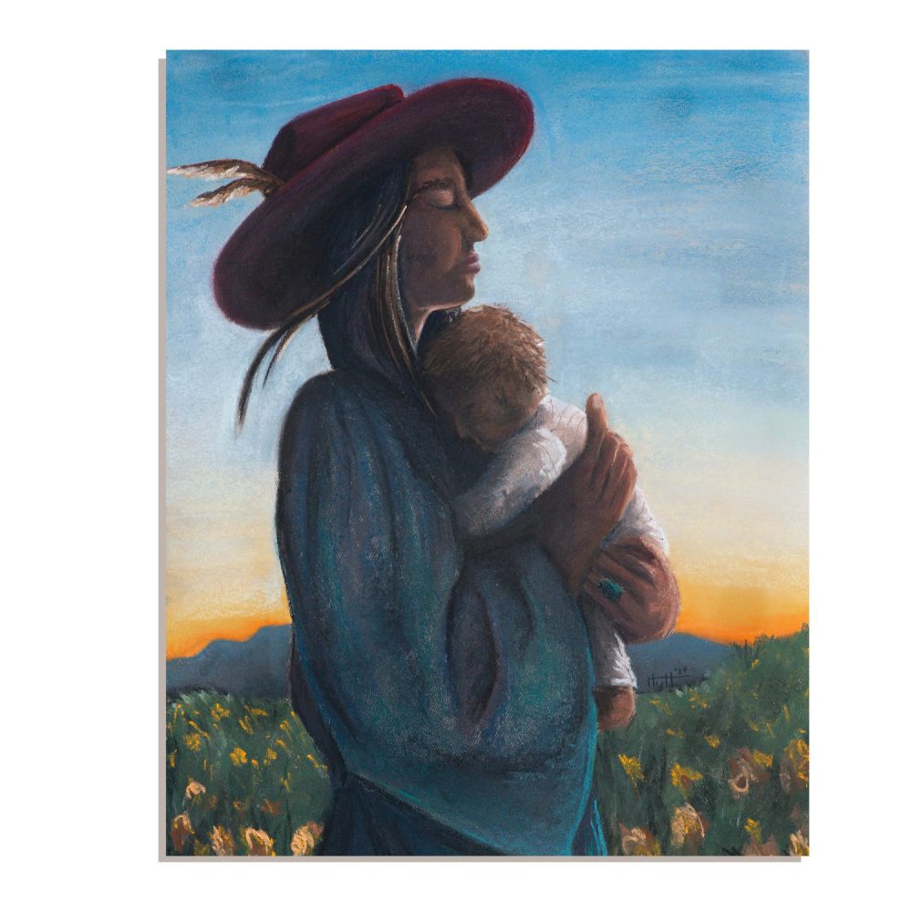 A Mother's Prayer soft pastel painting