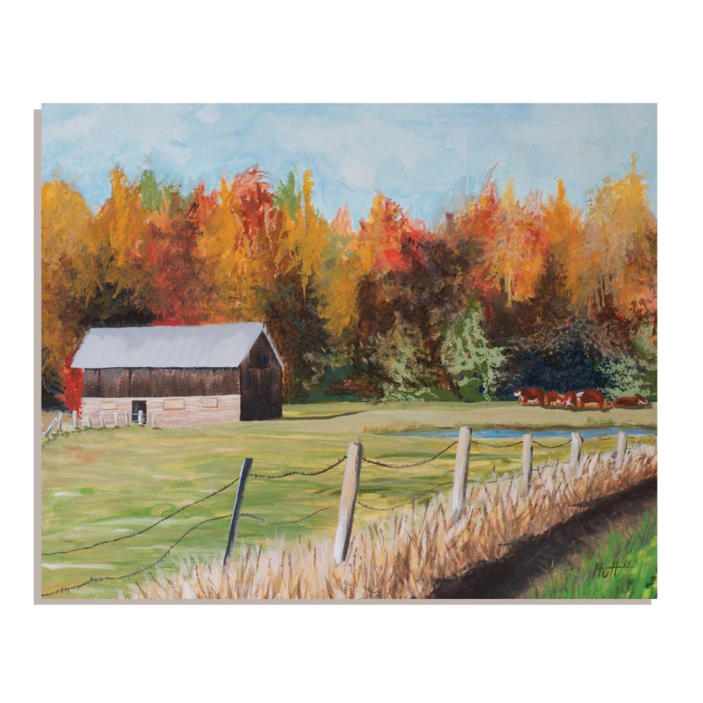 Midwest Fall Farm Painting