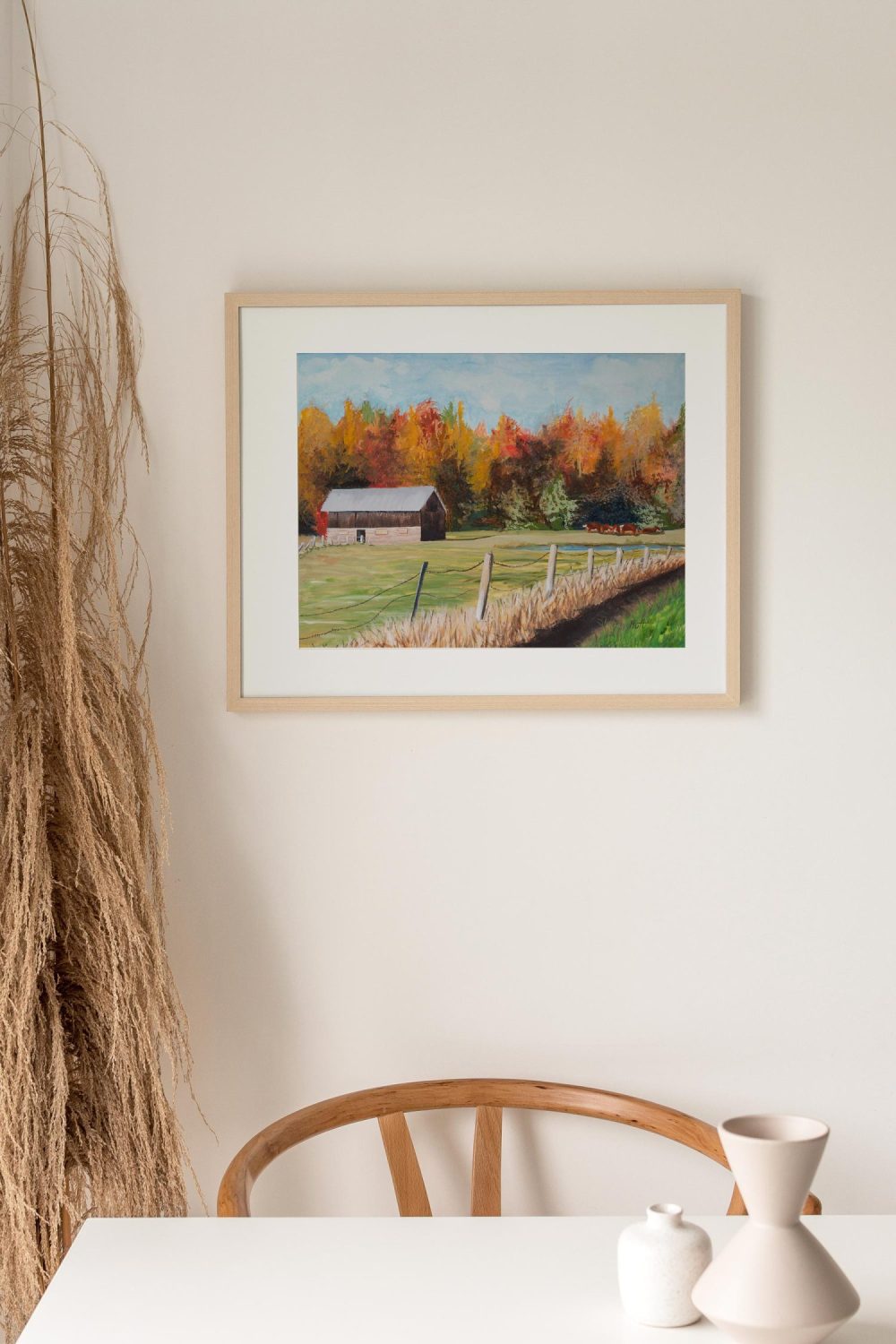 Midwest Fall Farm Original Painting - Image 2