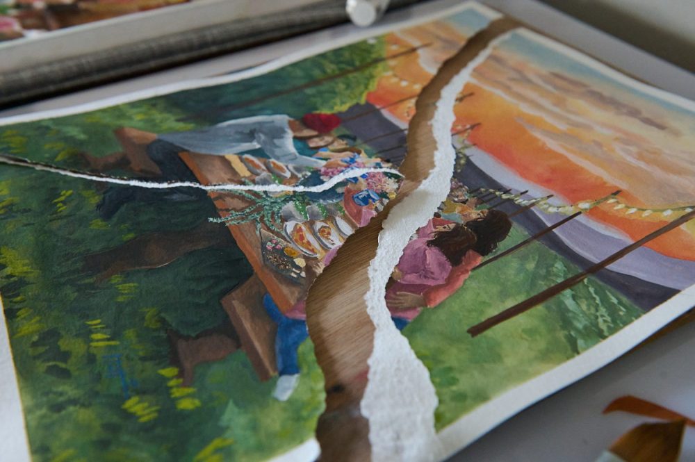 Crowded Table Original Painting - Image 3