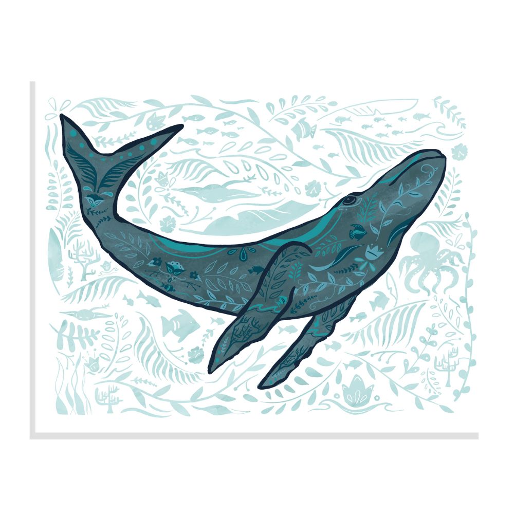 8x10 Whale Printable art for kids room