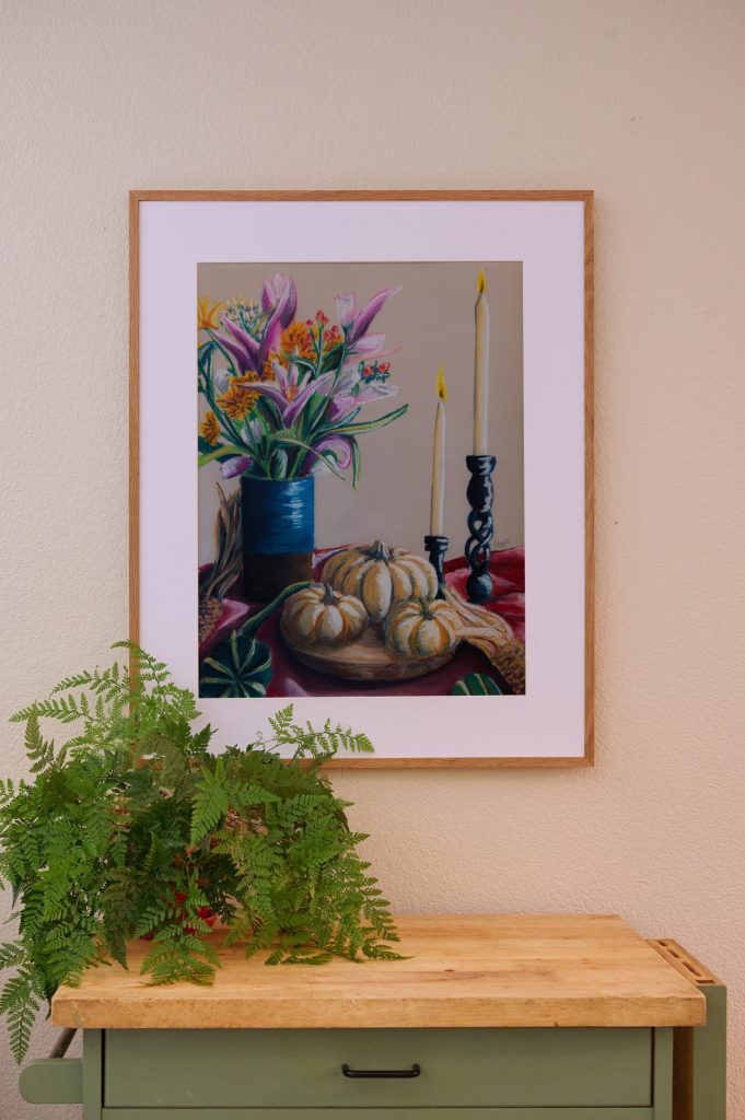Fall Still Life 18x24 Print framed.