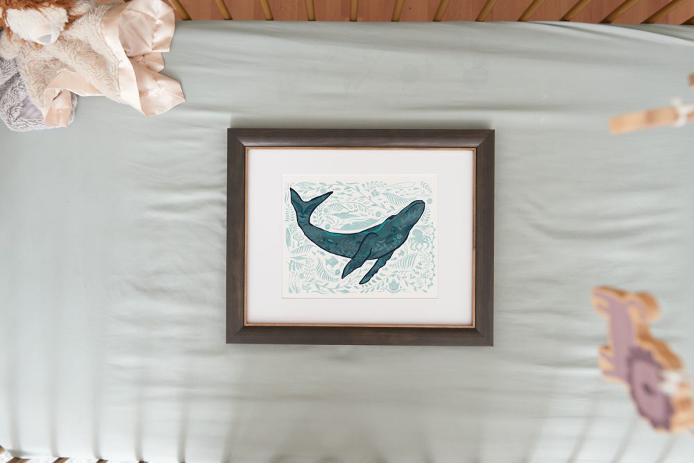 8x10 Whale Printable art for kids room
