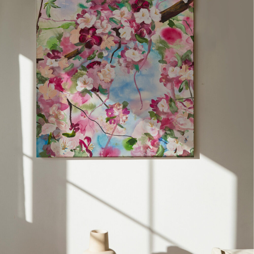 Nature's Chaos Apple Blossom in Watercolor, Gouache & Soft Pastel